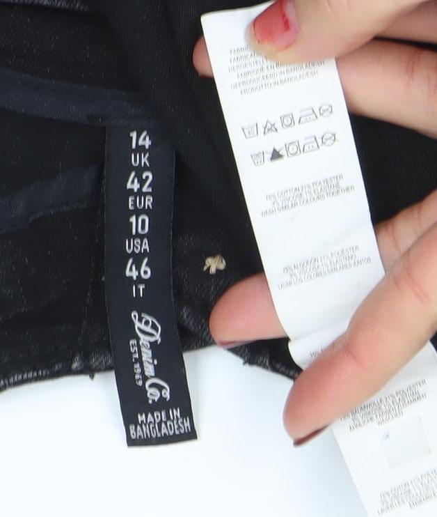 Divine & Co Women’s Black Denim Pinafore Dress Size 14