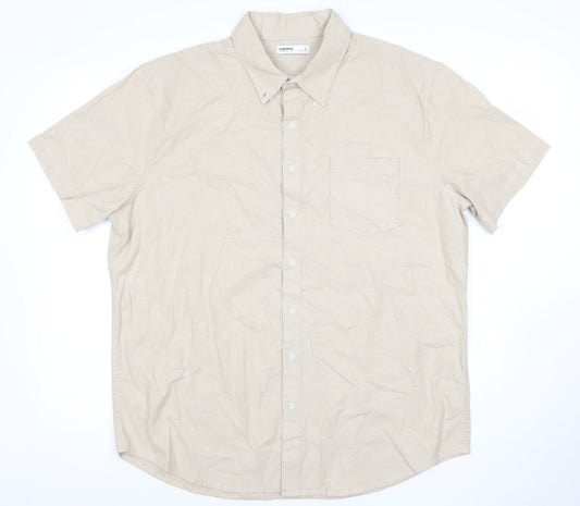 Sonoma Men’s Beige XL Button-Down Cotton Short Sleeve Shirt