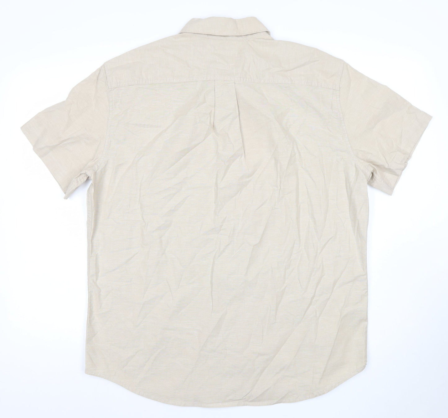 Sonoma Men’s Beige XL Button-Down Cotton Short Sleeve Shirt