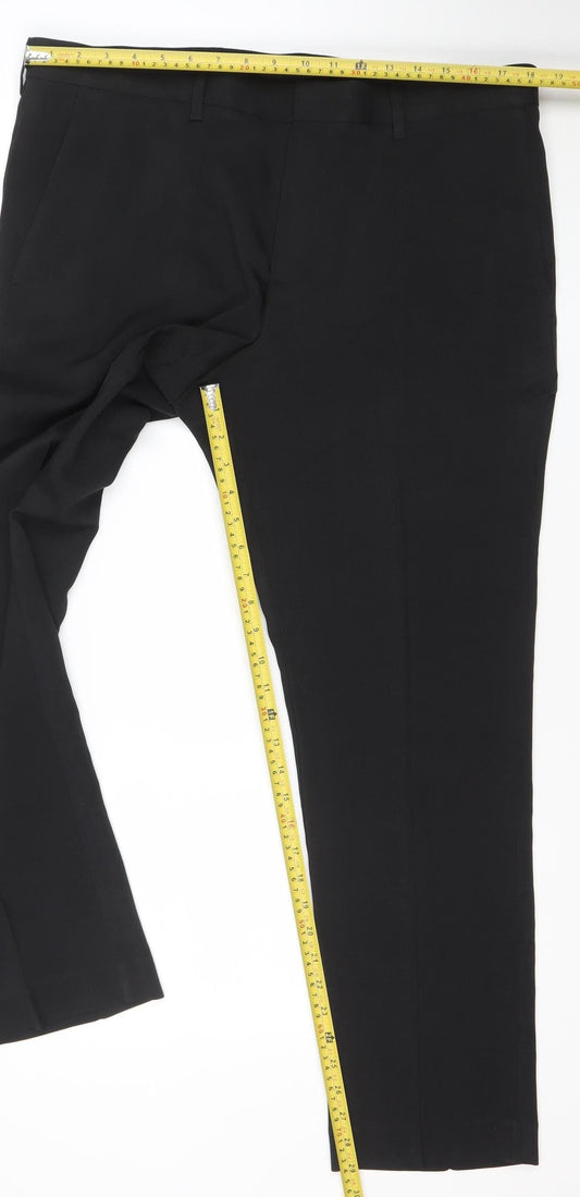 Perry Ellis Portfolio Men's Black Slim Fit Dress Trousers 36x30