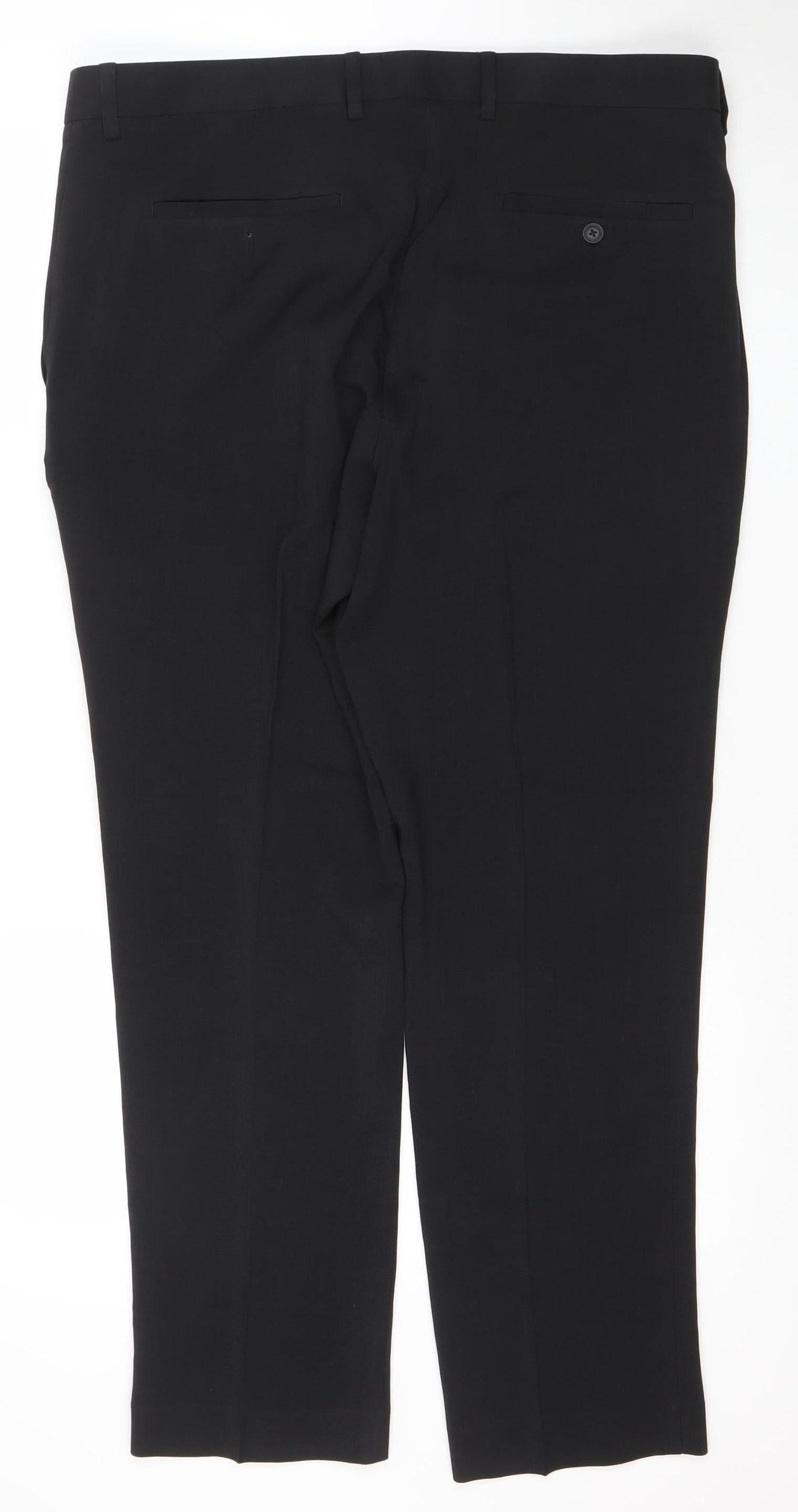 Perry Ellis Portfolio Men's Black Slim Fit Dress Trousers 36x30