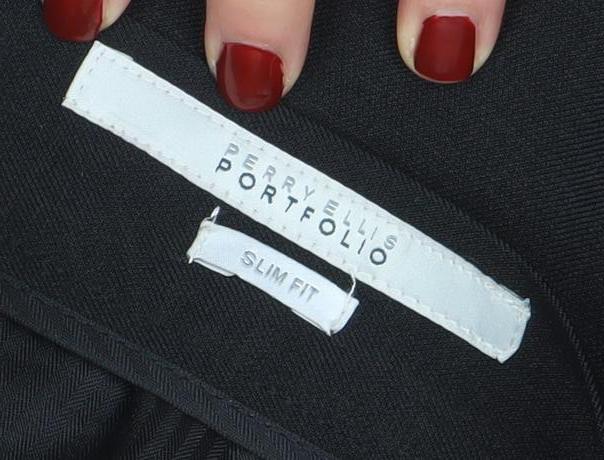 Perry Ellis Portfolio Men's Black Slim Fit Dress Trousers 36x30