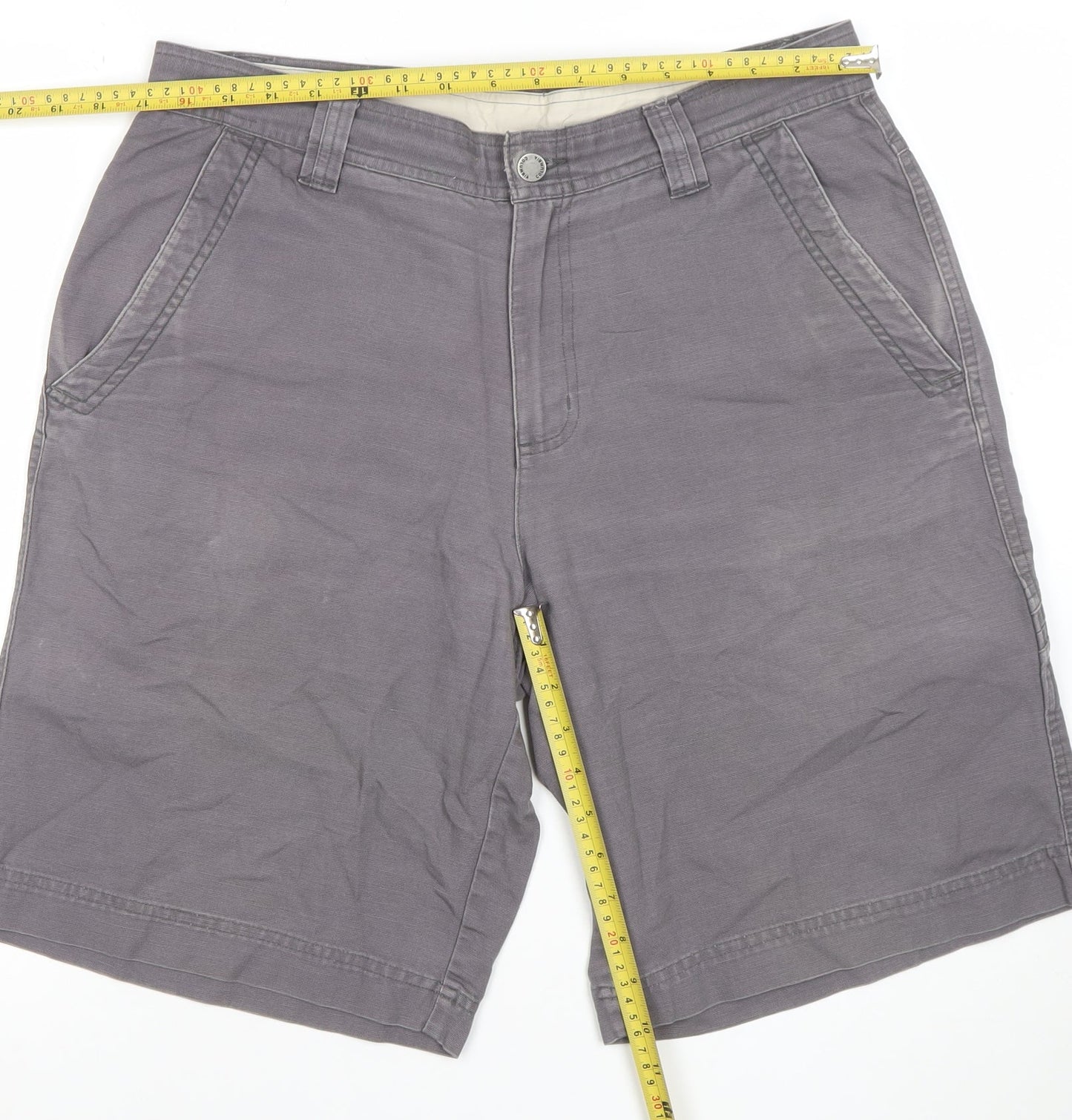 Columbia Men's Grey Cargo Shorts Size 34 Cotton Casual Outdoor