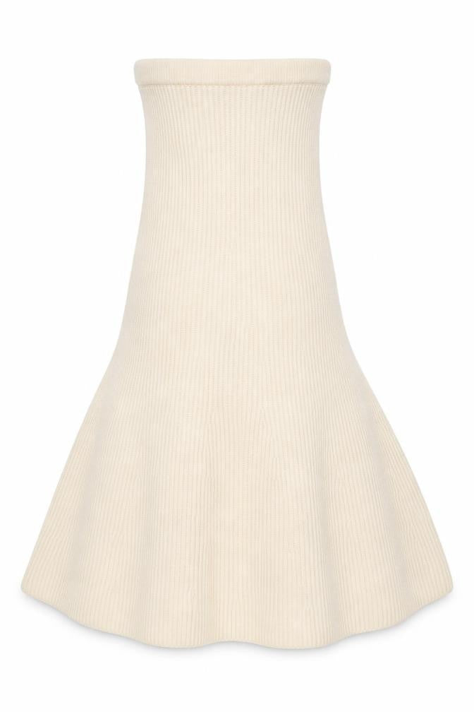 H&M Women Beige Knit A-Line Midi Skirt XS