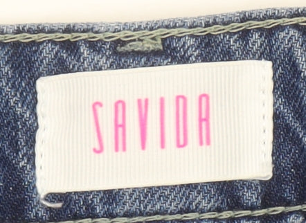 Savida Women’s Blue Wide-Leg High Rise Denim Jeans Size 8