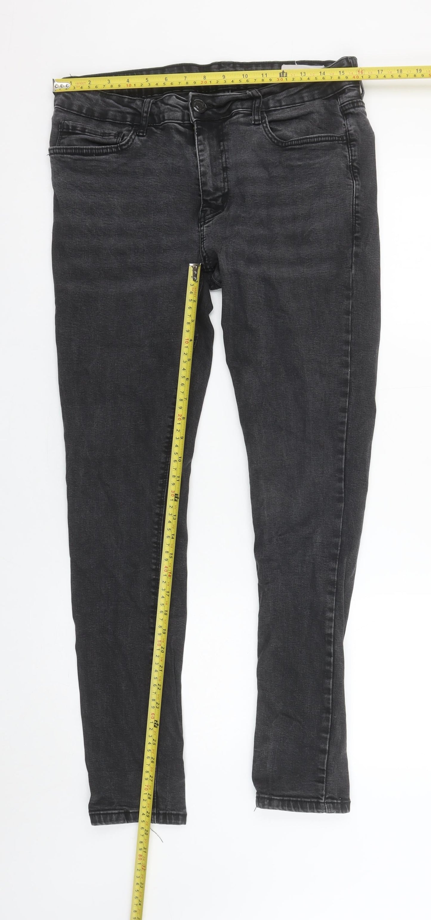 Denim Co Men's Black Super Skinny Jeans W34 L32 Cotton Blend