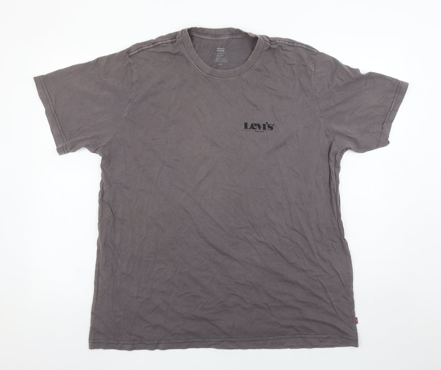 Levi's Men's Grey Relaxed Fit Cotton T-Shirt Size L
