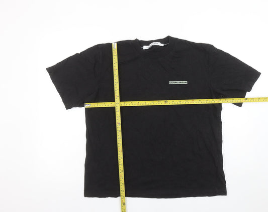 Calvin Klein Jeans Men’s Black Cotton Logo T-Shirt Size M