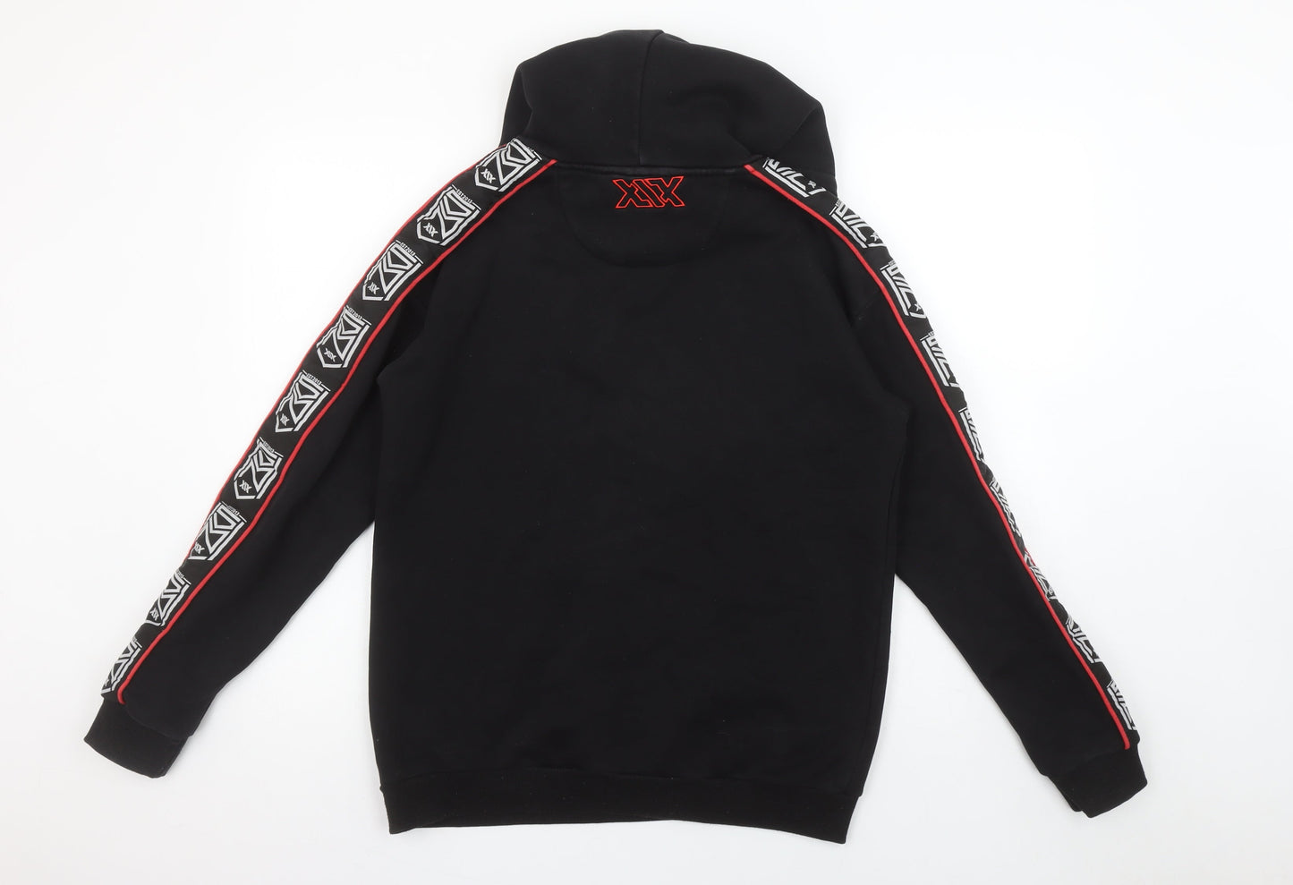 Sidemen Men’s Black Pullover Hoodie S Cotton Logo Tape Detail