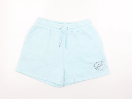 Disney Women Blue Sweat Shorts Size S Regular Fit Casual Primark Cares