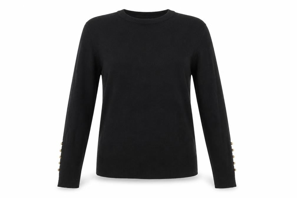 Sosandar Women's Black Size 10 Crew Neck Long Sleeve Pullover Jumper