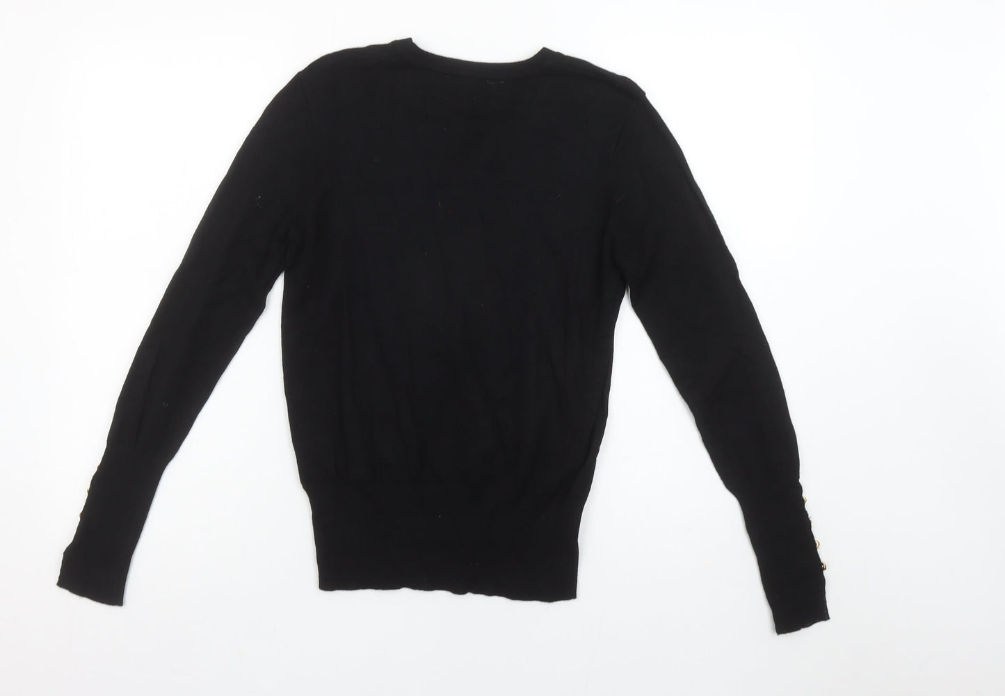 Sosandar Women's Black Size 10 Crew Neck Long Sleeve Pullover Jumper