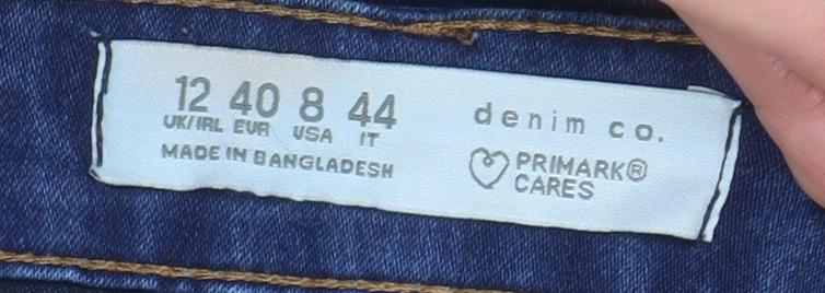 Primark Women Blue Skinny Stretch Denim Jeans Size 12