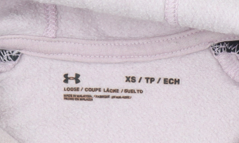 Under Armour Womens Pink XS Pullover Hoodie Colourblock Cotton Blend