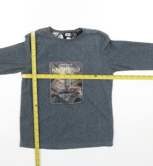Primark Boys Grey Star Wars Mandalorian Fleece Pyjama Top 8-9 Years