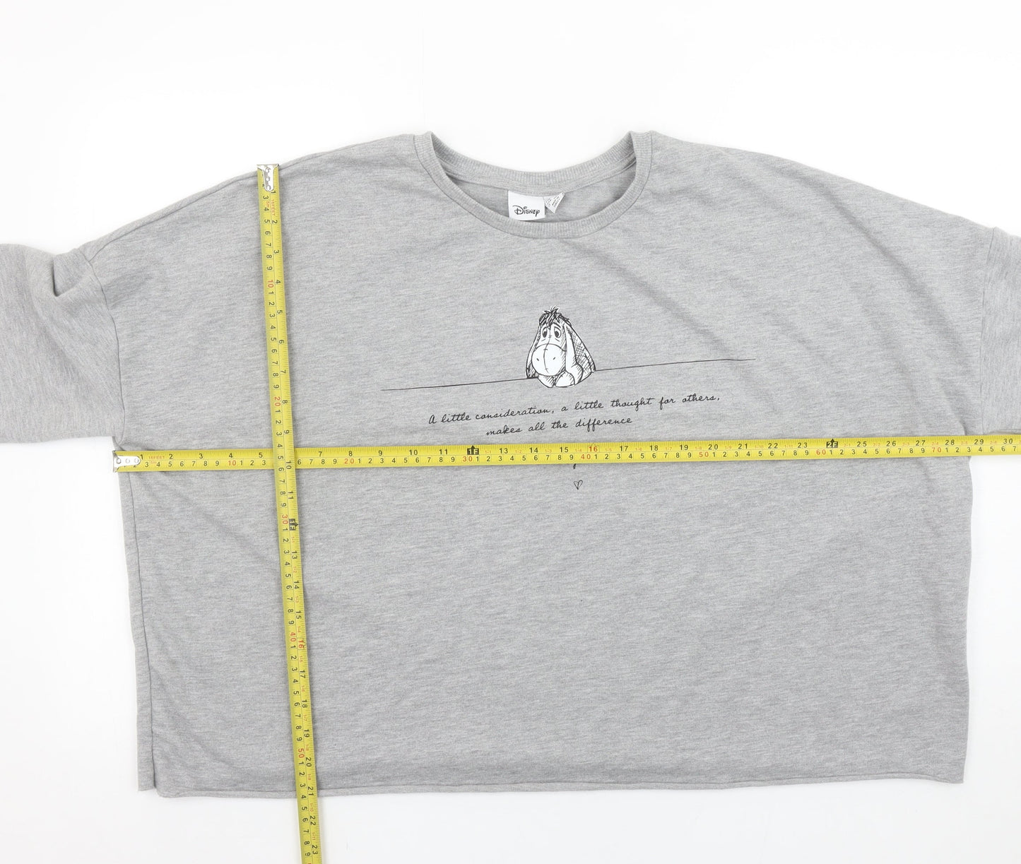 Disney Women Grey Eeyore Sweatshirt XL Cotton Blend Pullover