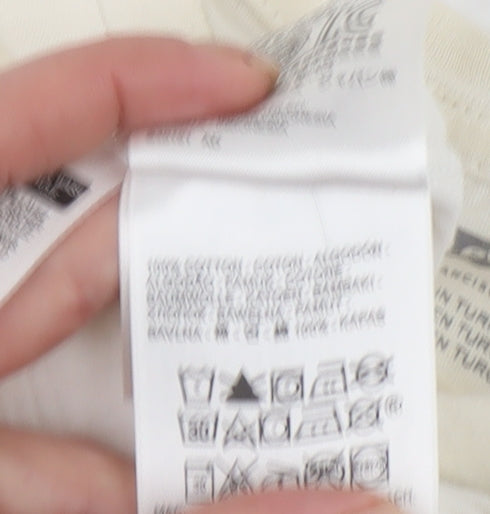 Levi's Women's Ivory Logo Print Cotton Short Sleeve T-Shirt Size M