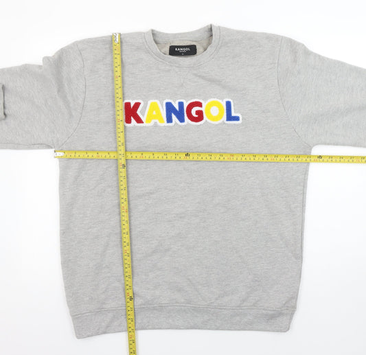 Kangol Mens Grey Logo Crew Neck Sweatshirt XL Cotton Blend