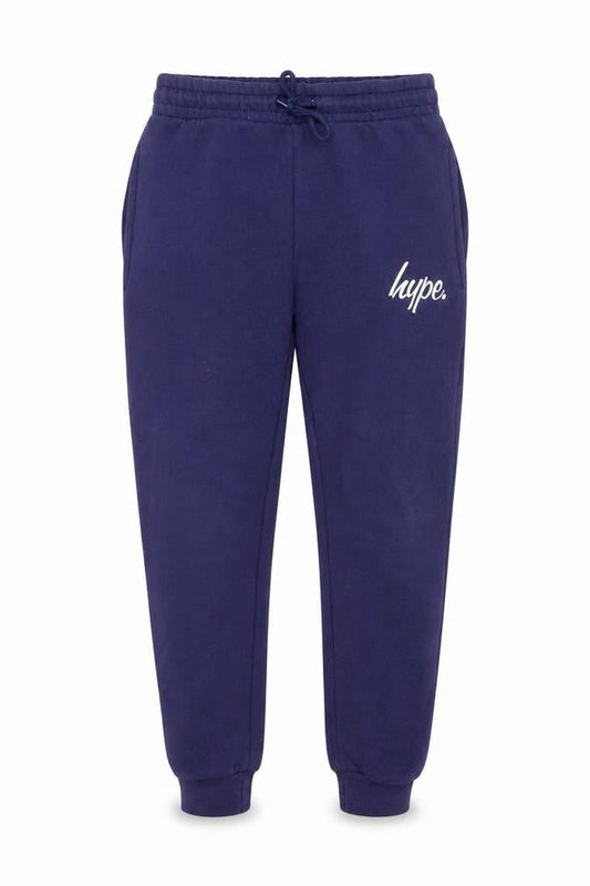 Hype Boys Blue Jogger Trousers 11-12 Years Cotton Blend Elastic Waist
