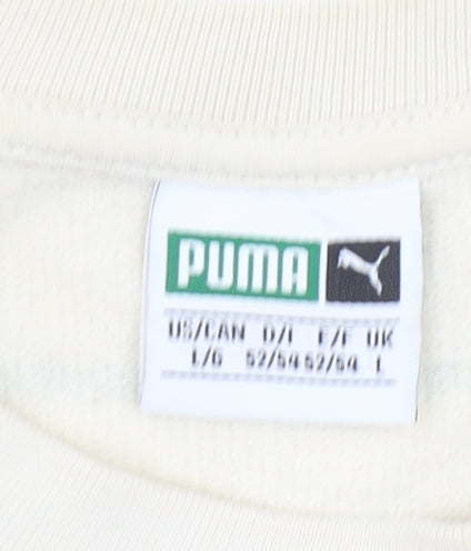 Puma Men's Beige Striped Crew Neck Sweatshirt Size L