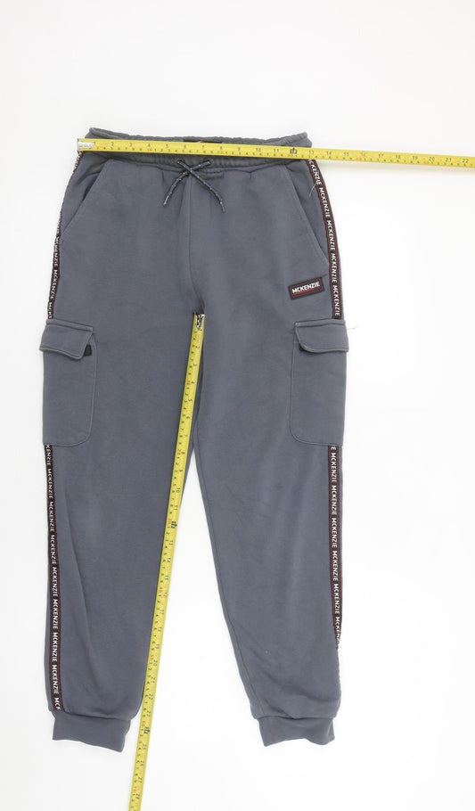 McKenzie Boys Grey Jogger Cargo Trousers 12-13 Years Elastic Waist Sportswear
