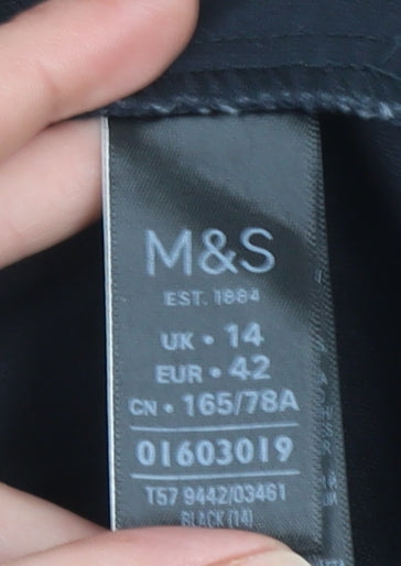 Marks and Spencer Women's Black Size 14 Stretch Pencil Skirt