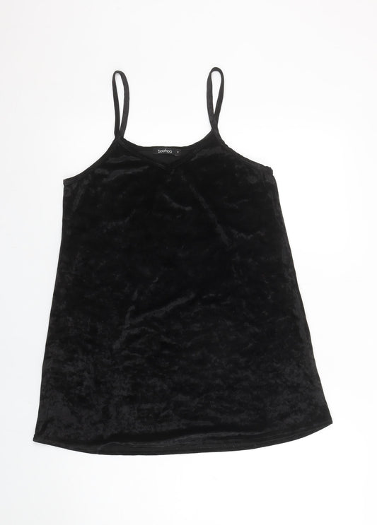 Boohoo Women’s Black Velvet Camisole Tank Top M