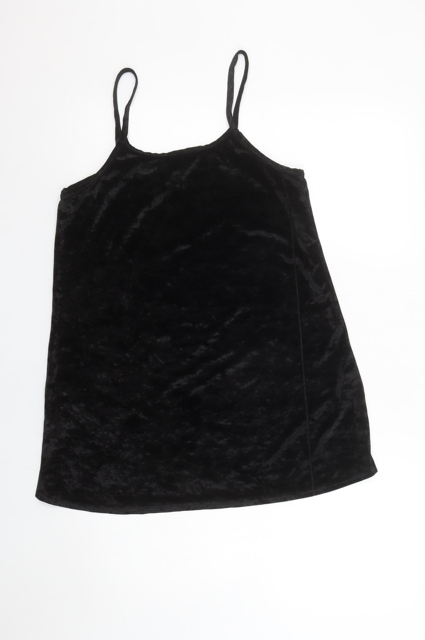 Boohoo Women’s Black Velvet Camisole Tank Top M