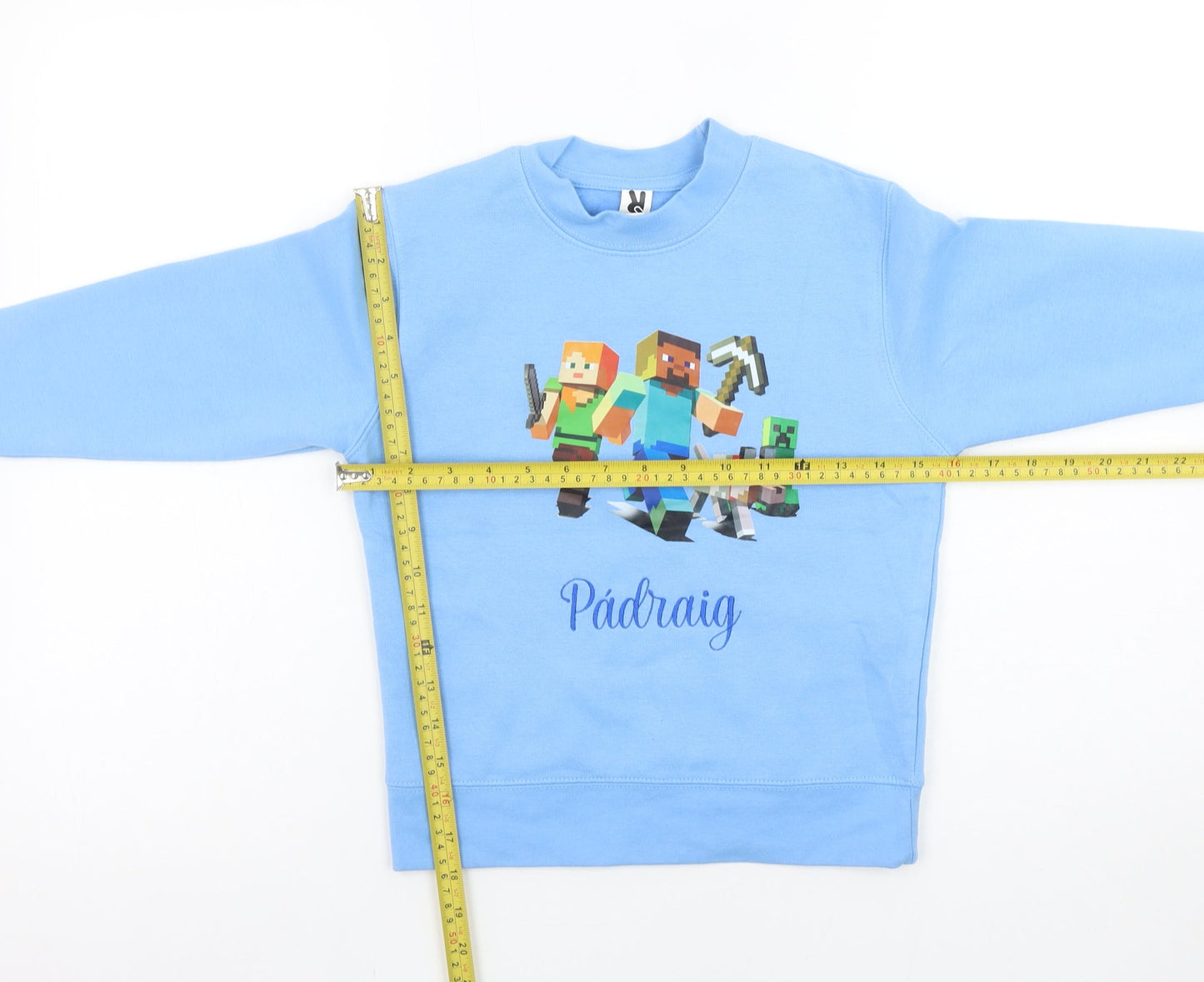 Roly Boys Blue Minecraft Graphic Sweatshirt 6 Years Pullover Cotton Blend