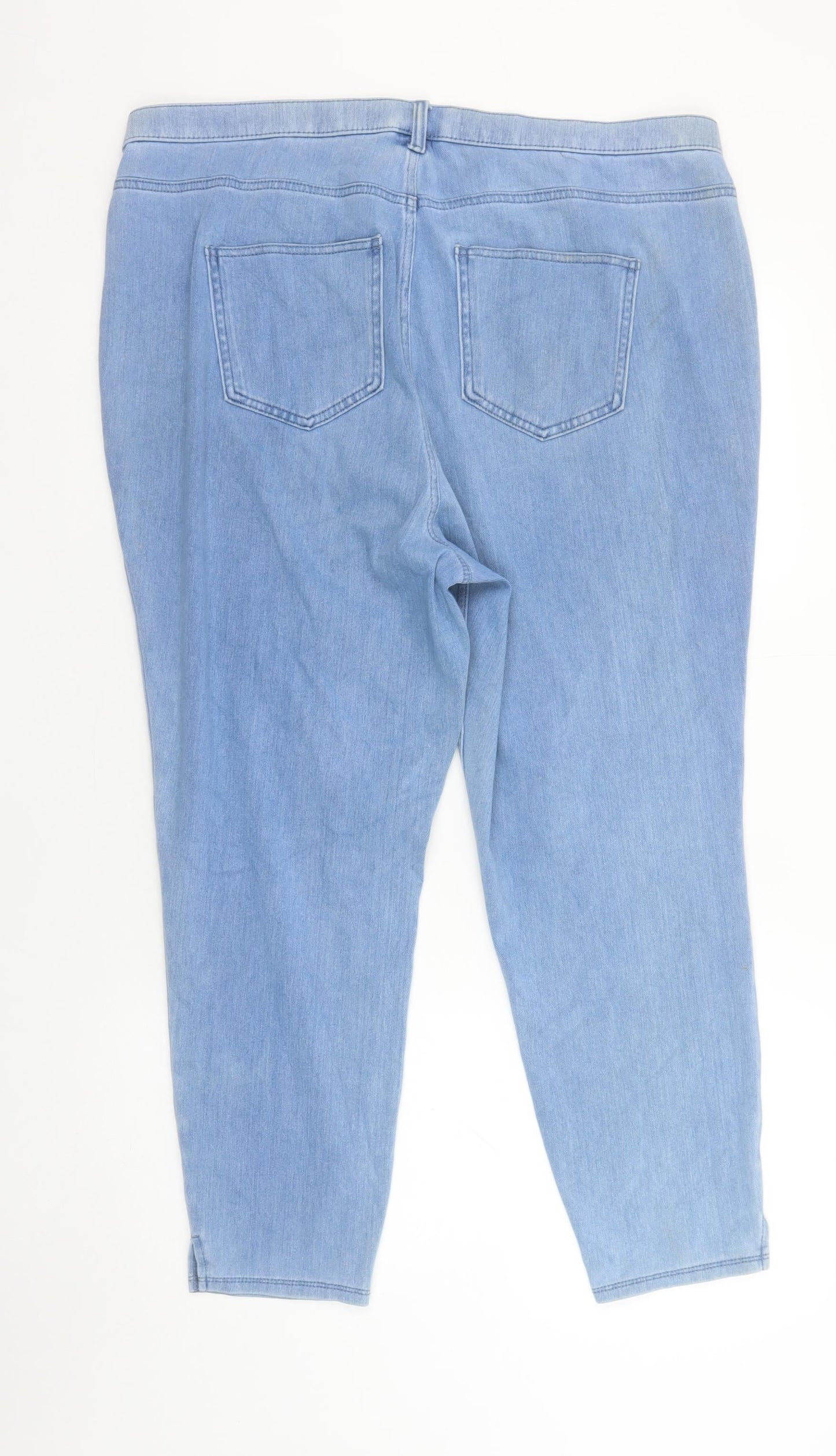 Next Women Blue Size 20 Cropped Jersey Denim Jegging Jeans