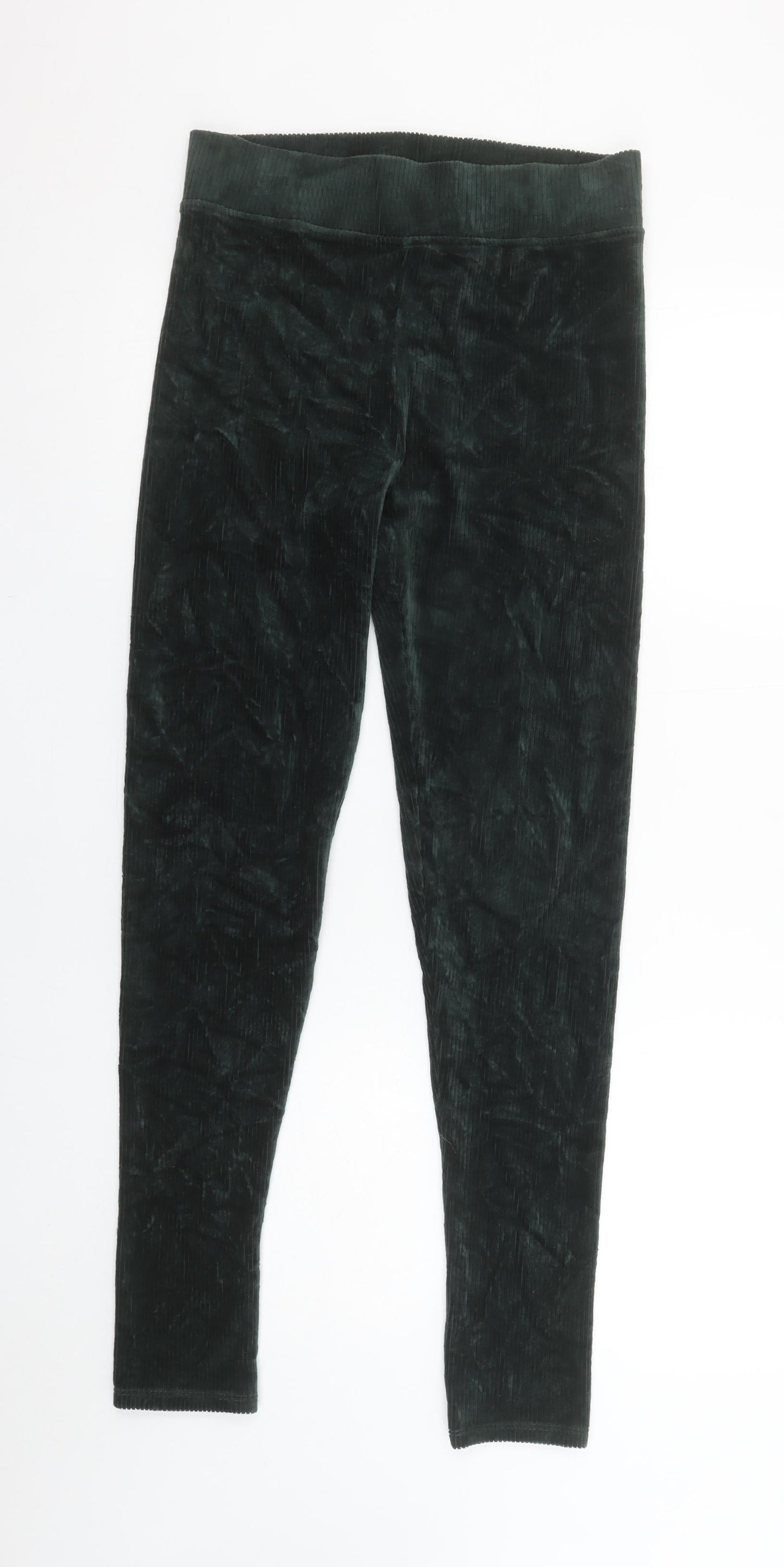 Marks and Spencer Women’s Green Velour Stretch Ankle Leggings Size 10 Long