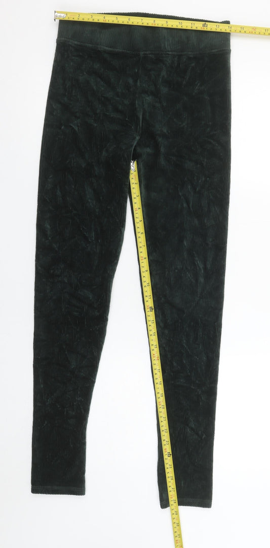 Marks and Spencer Women’s Green Velour Stretch Ankle Leggings Size 10 Long