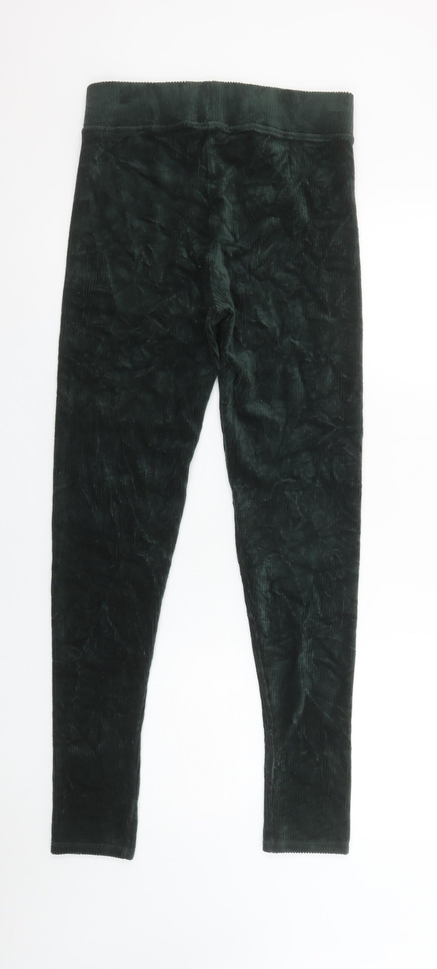Marks and Spencer Women’s Green Velour Stretch Ankle Leggings Size 10 Long