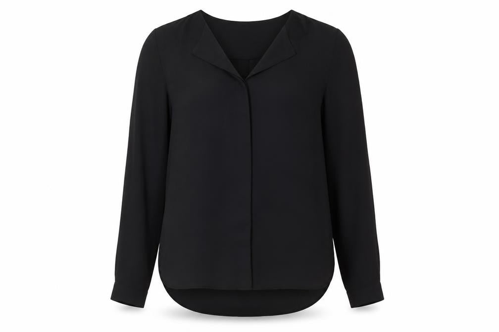 Vila Women's Black Long Sleeve Chiffon Blouse Size L
