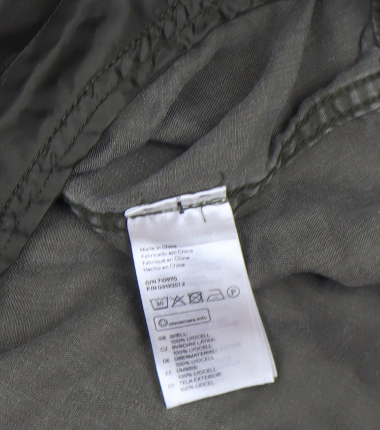 H&M Divided Women’s Green Hooded Anorak Jacket Size 10