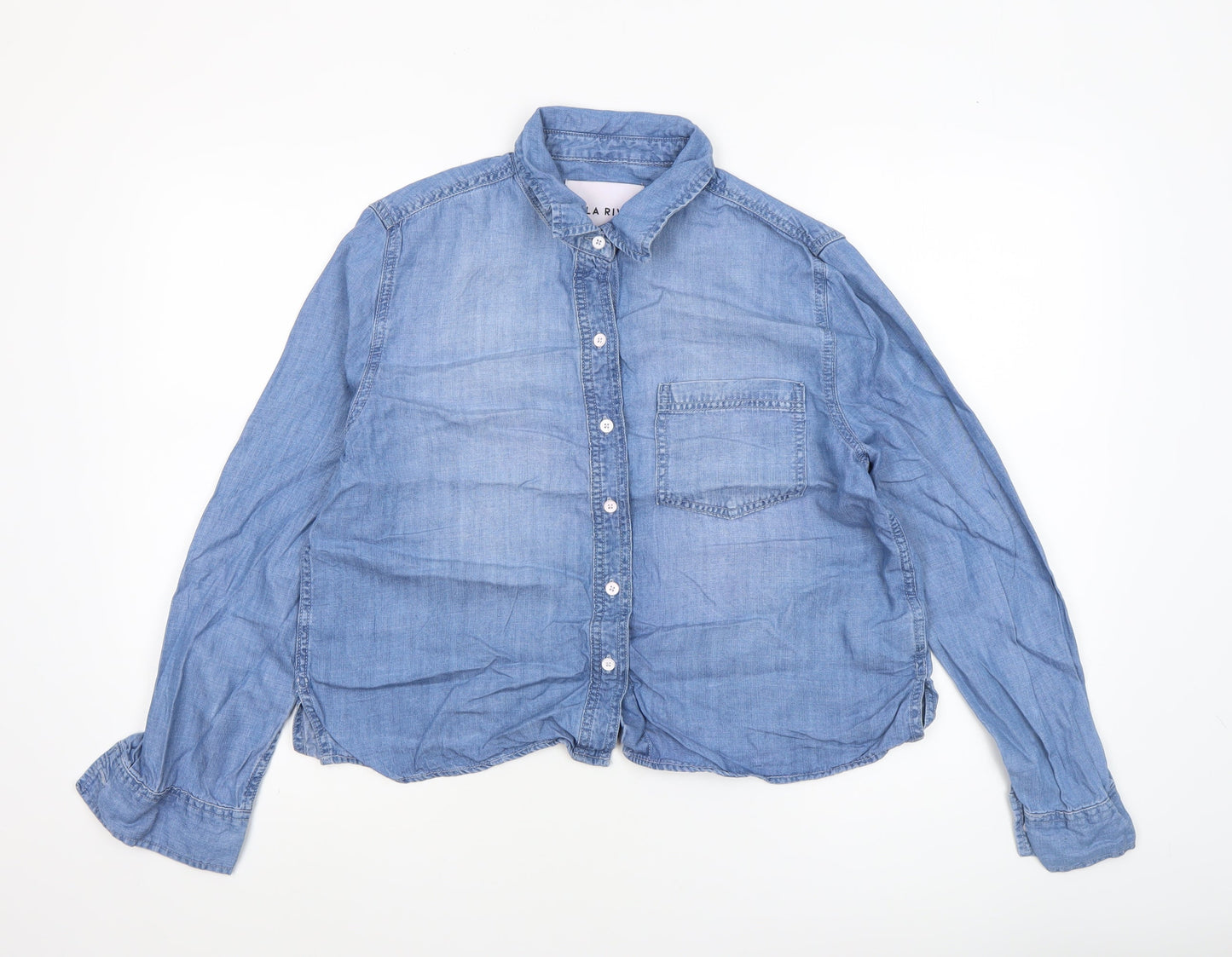 Lola River Women's Blue Lyocell Denim Button-Up Shirt Size S