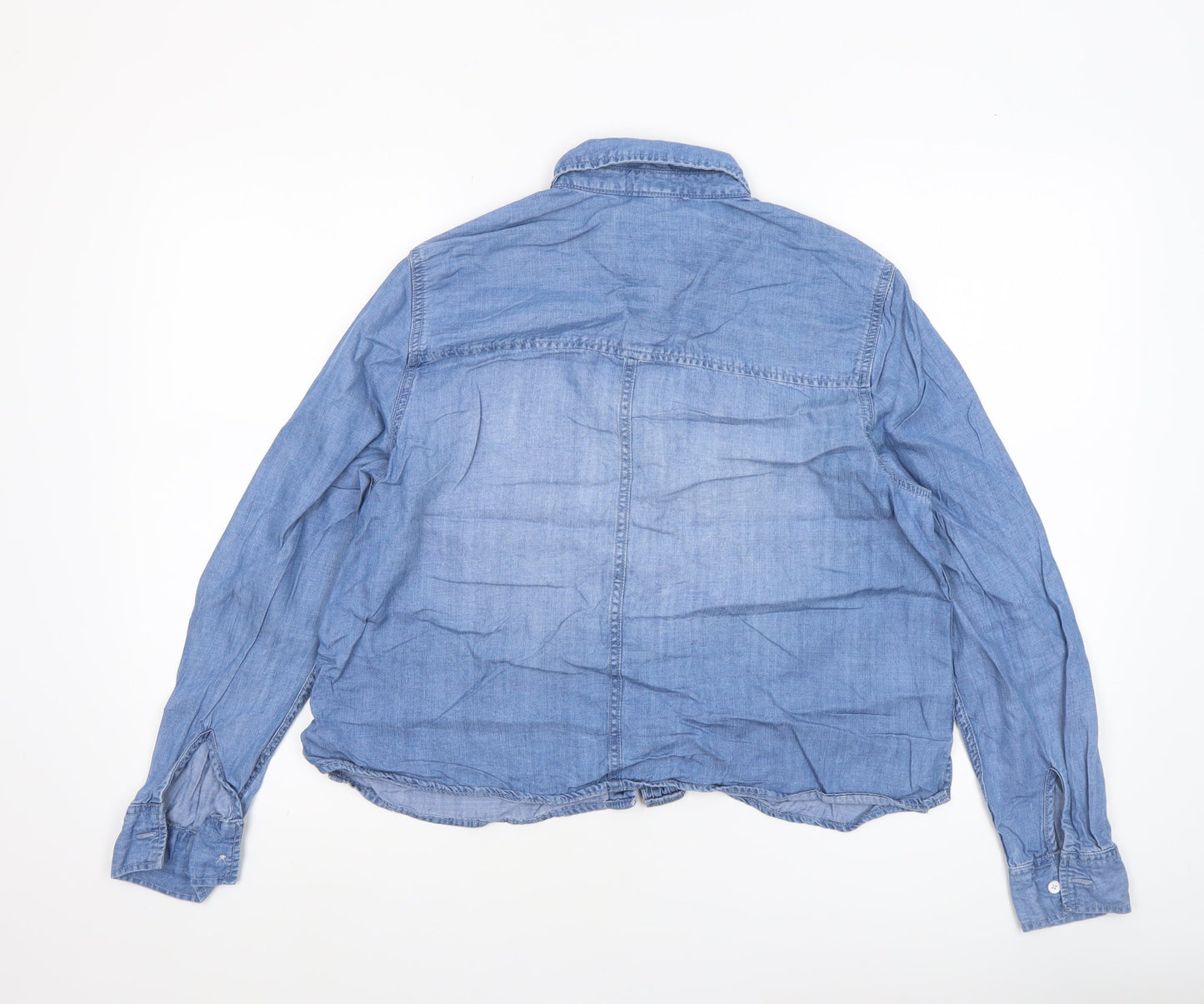 Lola River Women's Blue Lyocell Denim Button-Up Shirt Size S
