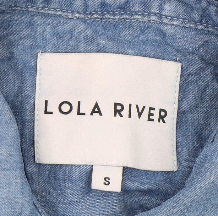 Lola River Women's Blue Lyocell Denim Button-Up Shirt Size S