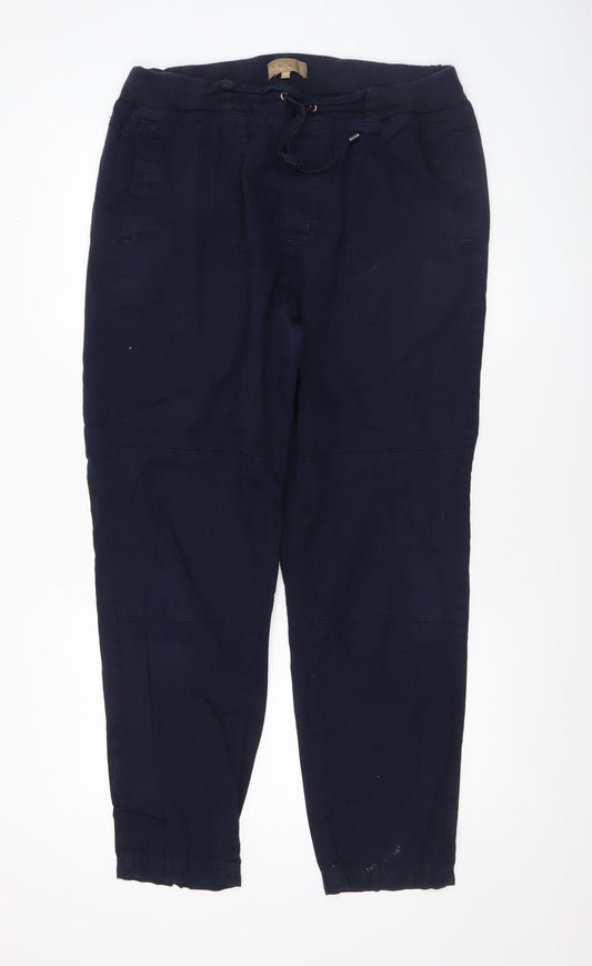 NOOM Women’s Blue Cotton Jogger Trousers Size 14