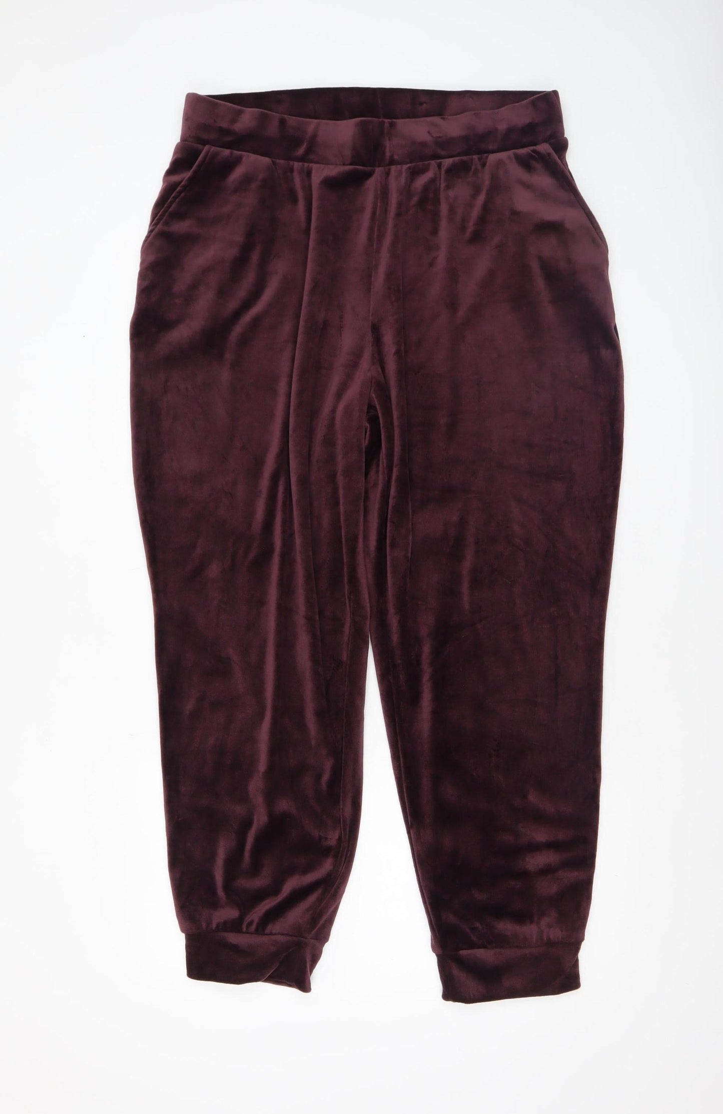 Magaschoni Women's Purple Velour Jogger Trousers XL