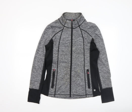 Dunnes Stores Womens Grey Size 12 Track Jacket Full Zip Stretch Activewear
