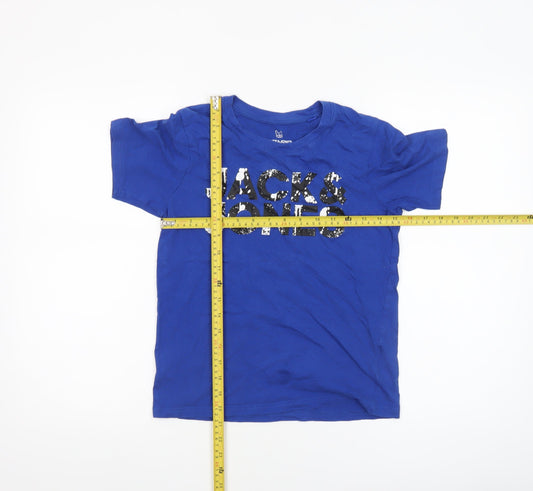 Jack & Jones Boys Blue Sequin Logo Short Sleeve T-Shirt 12 Years