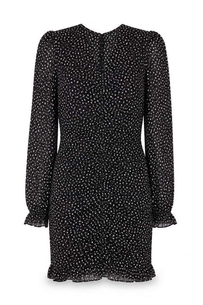 Vera & Lucy Women's Black Floral Ruched Bodycon Dress Size S