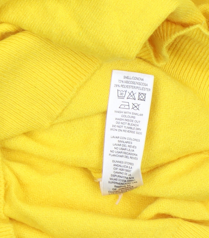 Savida Women's Yellow Crew Neck Long Sleeve Pullover Jumper Size 14