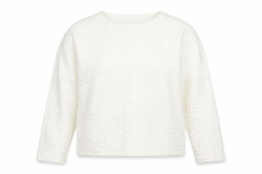 United Colors of Benetton Women White Textured Pullover Sweatshirt XS