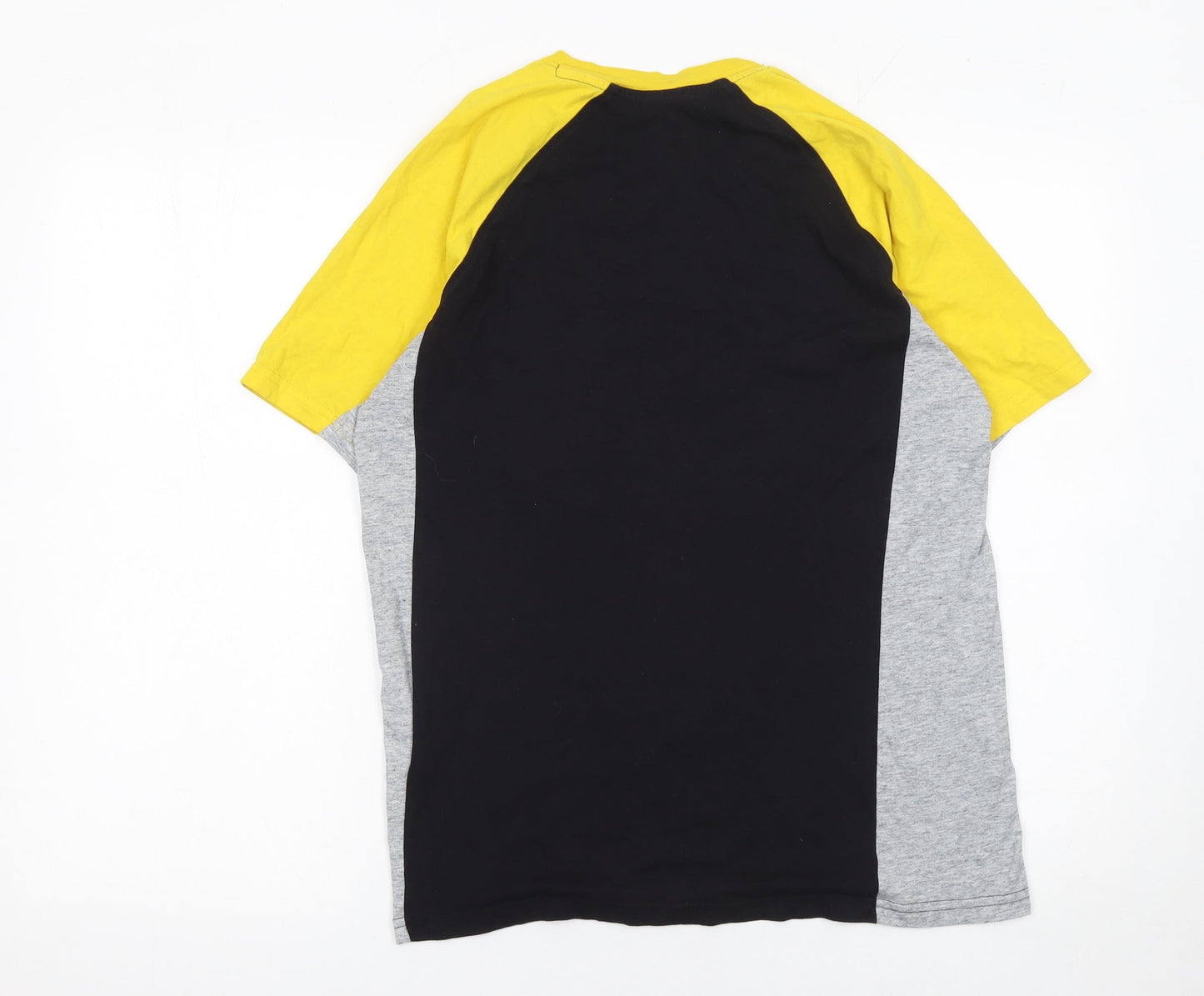 Champion Men’s Black Yellow Grey Colourblock Sports T-Shirt Size S