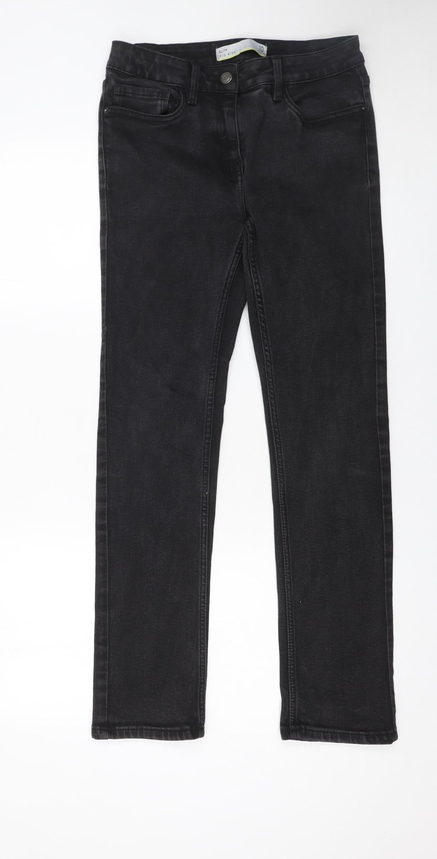 Next Women’s Black Slim Mid Rise Jeans Size 10R Stretch Denim