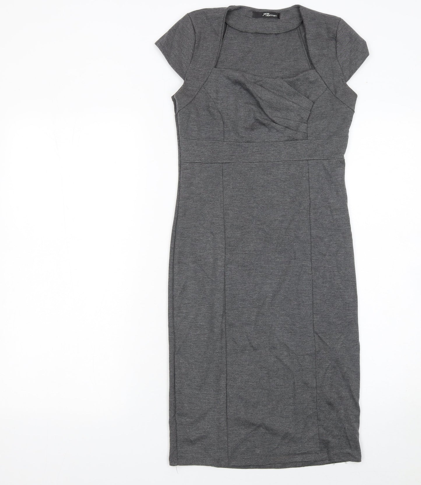 Jane Norman Women Grey Size 8 Bodycon Knee Length Dress