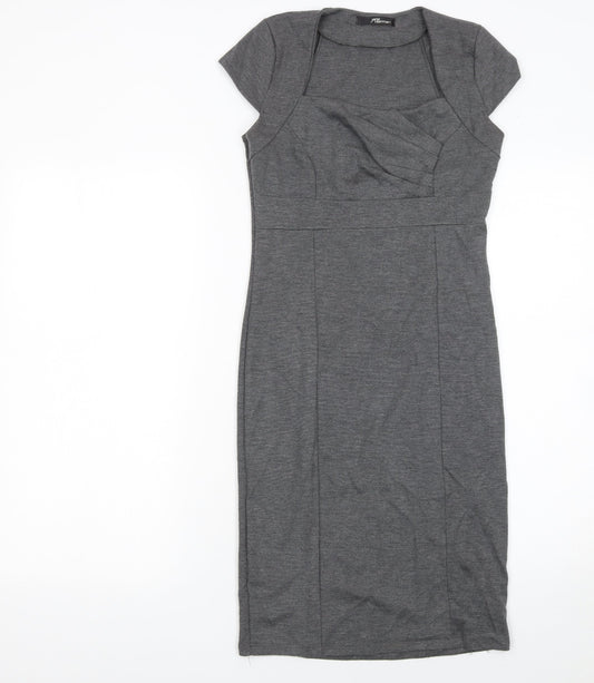 Jane Norman Women Grey Size 8 Bodycon Knee Length Dress