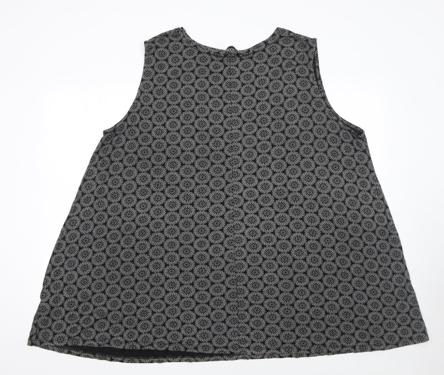 Yours Women’s Black Geometric Sleeveless Tunic Top Plus Size 26